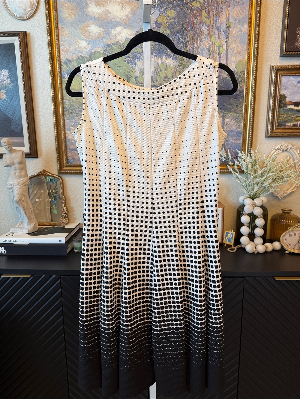 Haani Black and White Midi Dress